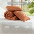 thumbnail image 3 of Regency Heights Full/Queen Comforter Set Orange, 3 Pieces Geometric Tufted Comforters Full/Queen Size, Solid Bedding Comforters Sets, Gift for Mother's Day, 3 of 10