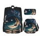 thumbnail image 1 of Disketp Artistic Starry Sky Moon Book Mochila Estampada de Gran Capacidad con Lonchera y Estuche, Set de 3 Piezas para Estudiantes, 1 of 7