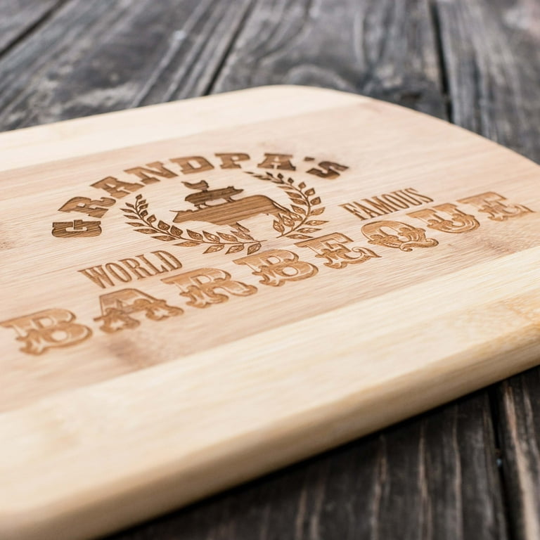 Grandpa's World Famous Barbecue - Cutting Board 14''x9.5''x.5'' Bamboo Grandpa's World Famous Barbecue - Cutting Board 14''x9.5''x.5'' Bamboo