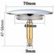 thumbnail image 2 of Tapón de bañera MÁGICO, ? 70 mm, con doble junta, altura regulable, tapón universal para bañera, aleta para fregadero, de latón endurecido con acabado cromado, desagüe para bañera antioxidante, 2 of 5