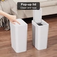 thumbnail image 4 of Juego de cubos de basura N. NETDOT, paquete de 3 con tapa, 2 x 15 litros para cocina y 1 baño de 10 litros, 4 of 6