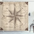 thumbnail image 1 of Ambesonne Compass Shower Curtain, Central America Map, 69"Wx70"L, Lilac Plum, 1 of 3