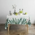 thumbnail image 4 of XAJAT 60‘‘x102'' Merry Christmas White Boho Rectangle Tablecloth, Cotton Linen Table Covers with Plants Prints, 4 of 5