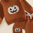 thumbnail image 4 of Leey-World Boy Toddler Clothes Toddler Baby Boy Fall Clothes Embroidery Sweatshirt Pullover Tops + Casual Pants Infant 2 Piece Winter Outfit Set(Coffee,6-12 Months), 4 of 4