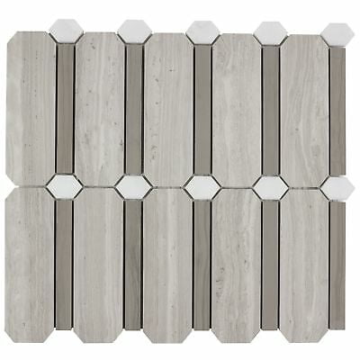 MTO0306 Modern Designer Gray White Wooden Athens Gray Natural Stone Mosaic