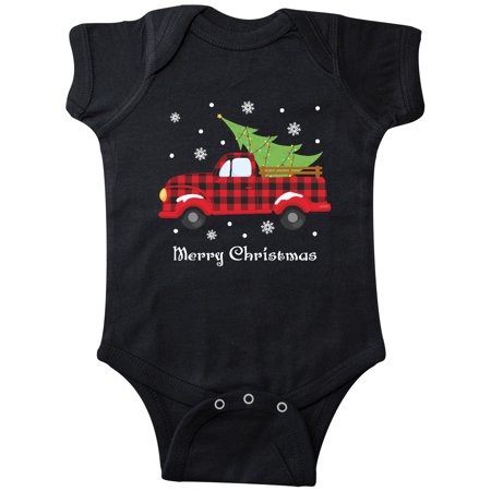 

Inktastic Plaid Vintage Christmas Truck Gift Baby Boy or Baby Girl Bodysuit