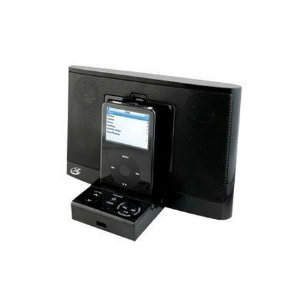 GPX SI1807BLK - Speaker dock - with Apple cradle - for portable use - black - for Apple iPod (4G, 5G); iPod mini