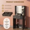 thumbnail image 4 of Satifur Vanity Desk with Mirror & Lights, GRWM Vanity with Drawers & Storage Shelves, Makeup Dressing Table with Charging, Black, 4 of 10