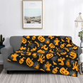 thumbnail image 6 of Throw Blanket for Couch Sofa and Bed, pumpkin halloween spider web Soft Plush Throw Blanket, Fuzzy Cuteness Comfy Warm Washable Flannel Blanket Throws for All Season, 6 of 8