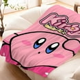 thumbnail image 2 of Kirby Throw Blanket, Flannel Cute Kirby Themed Stuffed Soft Nap Throw Blanket for Home Decor Gifts, 2 of 4