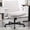 Beige, variant on Criss Cross Desk Chair with Wheels and Flip Arms, Thick Padded Wide Seat Office Chair, Fabric Cross Legged Office Chair for Home Office, Mid Back Swivel Makeup Vanity Chair