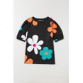 thumbnail image 3 of Ushdele Vibrant Black Flower Blouse - Summer Staple!, 3 of 8