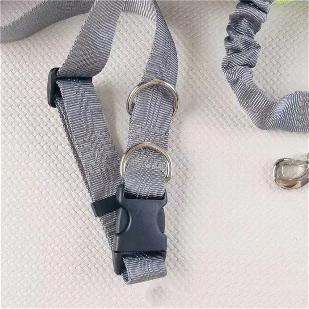 Hands Free Dog Leash, Retractable Dual Handle Bungee Leash, Adjustable Waist Dog Running Belt for Running, Walking, Training, Hiking, Traveling（Gray/Orange）