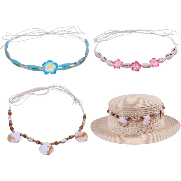 3 piezas de 3 estilos de bandas para sombreros de vaquero occidentales con cuentas de concha, cinturones de repuesto para hombres y mujeres, gorras de vaquero con ala curva, gorras Fedora multicolor