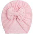 thumbnail image 2 of Yoyauz Baby Girl Breathable Cotton Hat Newborn Knot Hat Cute Donut Soft Bandana Bow Hat, 2 of 6