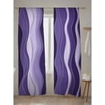 thumbnail image 5 of Sheer Curtains 96 inches Long, Abstract Purple Gradient Waves Beach Lines Light Filtering Sheer Window Curtains Rod Pocket Voile Drapes for Bedroom Living Room, 52"W x 96"L 2 Panels, 5 of 7