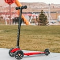 thumbnail image 2 of Scooter For Kids,3 Wheel Kick Scooter - Light Up Wheels,23”-30” Adjustable Height,Lean-To-Steer & Rear Brake,For Boys Girls Ages 3+,SC12 Red, 2 of 9