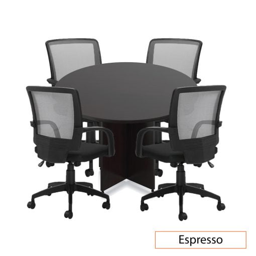 Round Table 48" with 4 Chairs (G10900B) - Espresso