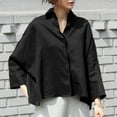 thumbnail image 2 of ShomPort Women Oversized Shirts Button-Down Solid Color Tops Fashion Lapel Blouses Spring/Summer, 2 of 7
