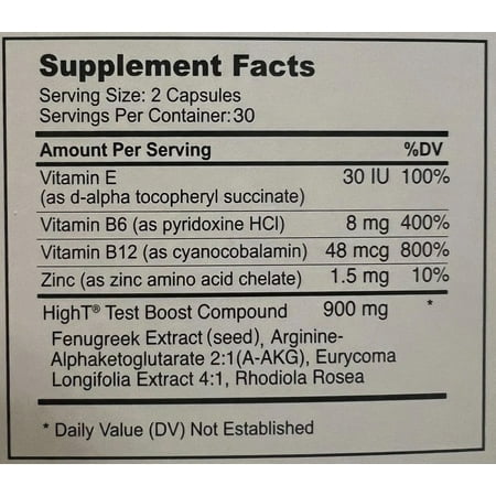 High T Original Testosterone Booster Supplement - 60 Count