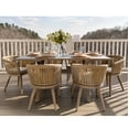 thumbnail image 3 of PURPLE LEAF 7 Pieces Patio Dining Set, Rectangular Aluminum Outdoor Table and 6 Wicker Chairs with Cushions for Garden Kitchen and Porch, Champagne, 3 of 11
