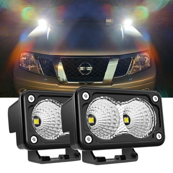 Nilight Motorcycle Led Pods 2Pcs 3inch Flood Light Led Offroad Fog Light 1160LM Built-in EMC Driving Light Auxiliary Light for SUV ATV Truck Boat Tractor