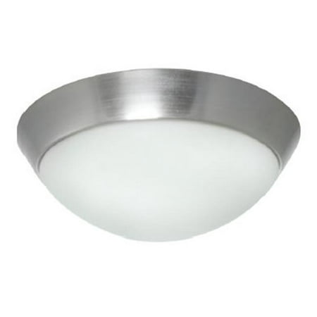 

Efficient Lighting EL-801-218-BN Contemporary Flushmount Brushed Nickel Finish with White Glass Energy Star Qualified