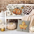 thumbnail image 4 of Fall Pillow Covers 18x18 Inch Set of 4 Fall Football Pumpkin Maple Leaf Throw Pillowcase Holiday Home Decor Sofa Bedroom Cushion Case Outdoor Indoor Decorations, 4 of 6