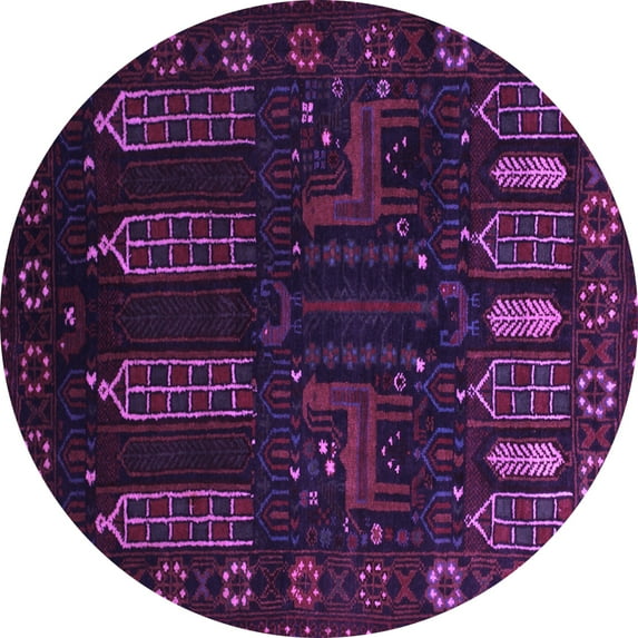 Ahgly Company Indoor Round Persian Purple Traditional Area Rugs, 7' Round
