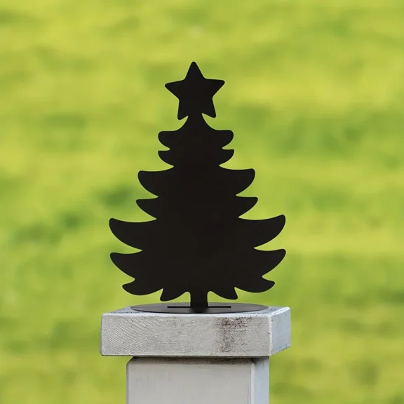 Christmas Decor, Christmas Tree Garden Stake, Metal Silhouette Yard Sign for Outdoor Garden Decor for Home Garden Decorations
