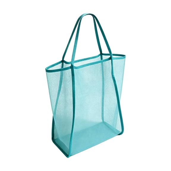 Kyusrd Breathable Mesh Beach Tote Bag Lightweight Transparent Net Shoulder Bag Large Capacity Reusable Grocery and Travel Bag for Daily Use