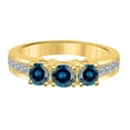thumbnail image 3 of Mauli Jewels 1 Carat Lab Grown Blue and White Diamond Engagement Ring for Women in 10K Solid Gold, 4 Prong Setting, 3 of 4