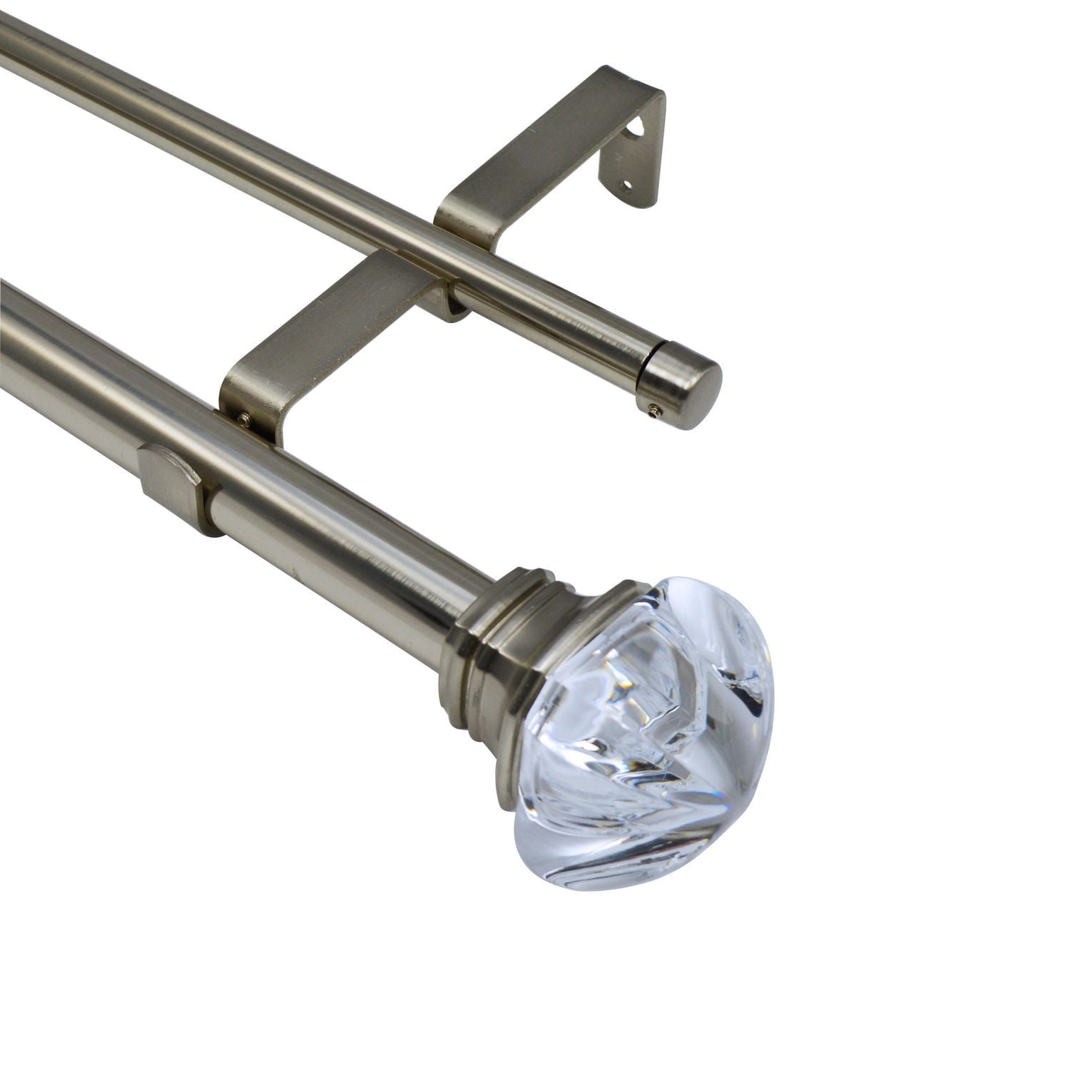 Versailles' Adjustable Regal Finial Double Rod Set 72in - 144in