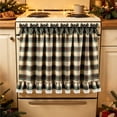 thumbnail image 2 of DeChang Christmas Oven Door Curtain, Plaid Festive Kitchen Half Curtain with Bowknot Lace Ruffle Trim, Washable Easy Install Vintage Holiday Home Appliance Decor,Multicolor A, 2 of 6