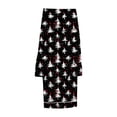 thumbnail image 4 of Huowey Christmas Family Silk Pajamas Matching Sets Long Sleeve Button Down Cute Tree Print Loungewear Lightweight Soft Comfortable Holiday Sleepwear For Dad,Black,Xxxl, 4 of 7