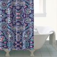 thumbnail image 4 of Blue Ethnic Paisley and Floral Pattern Shower Curtain 72"x84" ,Bathroom Decorative Shower Curtains Set with 12 Hooks,Modern Waterproof Washable Shower Curtain, 4 of 6
