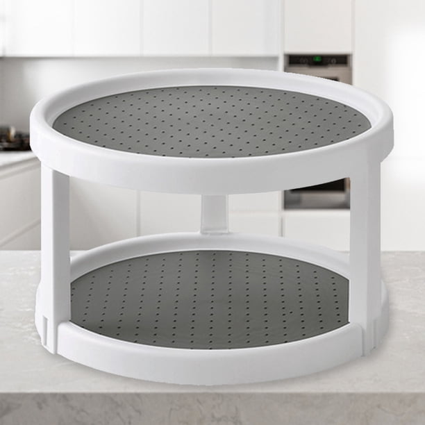 Organizador de condimentos para ahorrar espacio de 2 niveles, bandeja de almacenamiento de especias para cocina casera