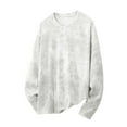 thumbnail image 2 of Miluxas Oversized Acid Washed Sweatshirts for Men Heavyweight Vintage Pullover Blouse Y2K Streetwear Shirts Unisex White, 2 of 5