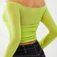 thumbnail image 5 of Sexy Casual Tops A Tipo Jersey transparente Camiseta con hombros descubiertos Top (Verde M) FLhrweasw Para estrenar, 5 of 9