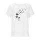 thumbnail image 5 of Blusa de manga corta con estampado regular de flecos y cuello redondo de algodón y cáñamo para mujer OAVQHLG3B Store  lin121212, 5 of 5