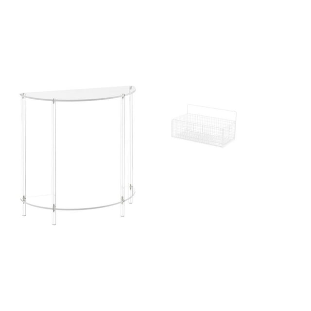 Mesita de noche de acrílico,Mesa auxiliar de acrílico transparente Mesa auxiliar transparente en capas,Cesta de almacenamiento,Cesta organizadora de almacenamiento de cocina colgante de