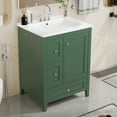 thumbnail image 5 of Harper & Bright Designs 24" Small Bathroom Vanity Sink Combo with Storage , Bathroom Floor Cabinet with Drawers and Adjustable Shelf, Green, 5 of 18