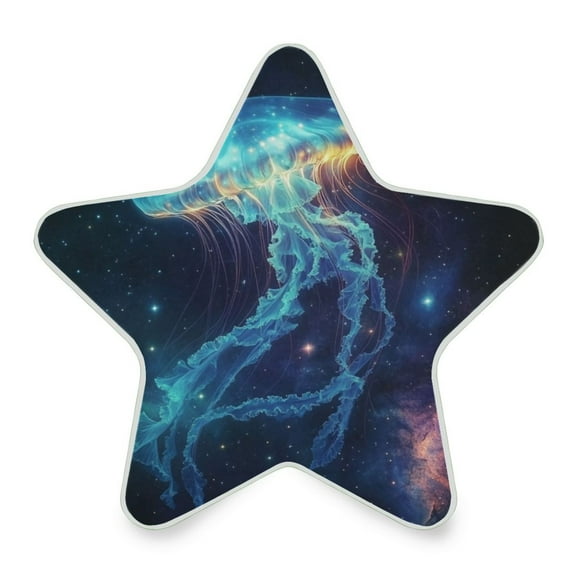 WOBOGO Space Jellyfish LED Star Night Light 0.2 Watt Wall Plug Dusk to Dawn Auto Switch Adjustable Brightness Soft White Light
