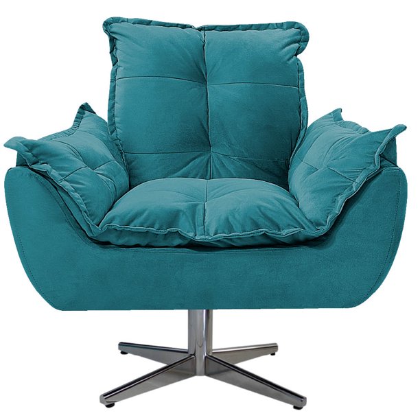 Sillón Odette B base de metal - Turquesa WEIK Odette