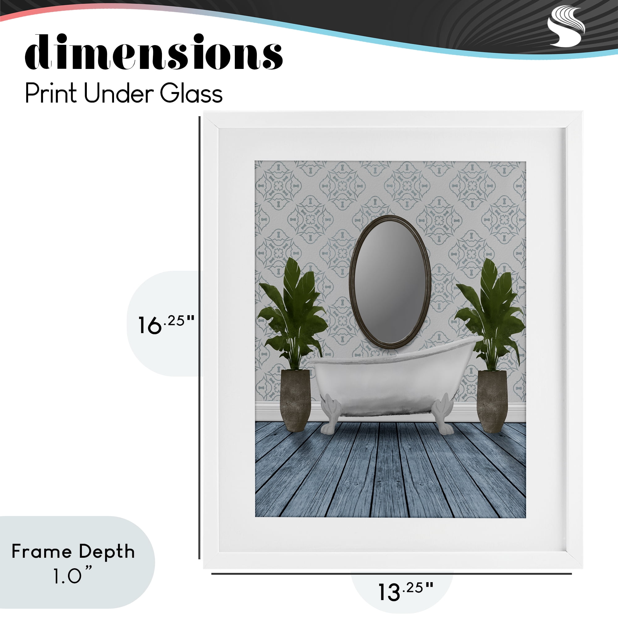 Stupell Industries Restful Wash Bathtub White Framed Print Under Glass, design by Marcus Prime