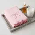 thumbnail image 5 of Unique Bargains Solid Cotton Elegant Border Hand Towels 28" x 13" Pink 1pk, 5 of 8