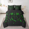 thumbnail image 2 of Homewish Green Gamer Gamepad Bedding Comforter Set 7pcs for Teens, Cartoon Gaming Player King Bedding Sets, Modern Video Game Reversible Bed Sheets, Super Cozy Room Decor, 2 of 7