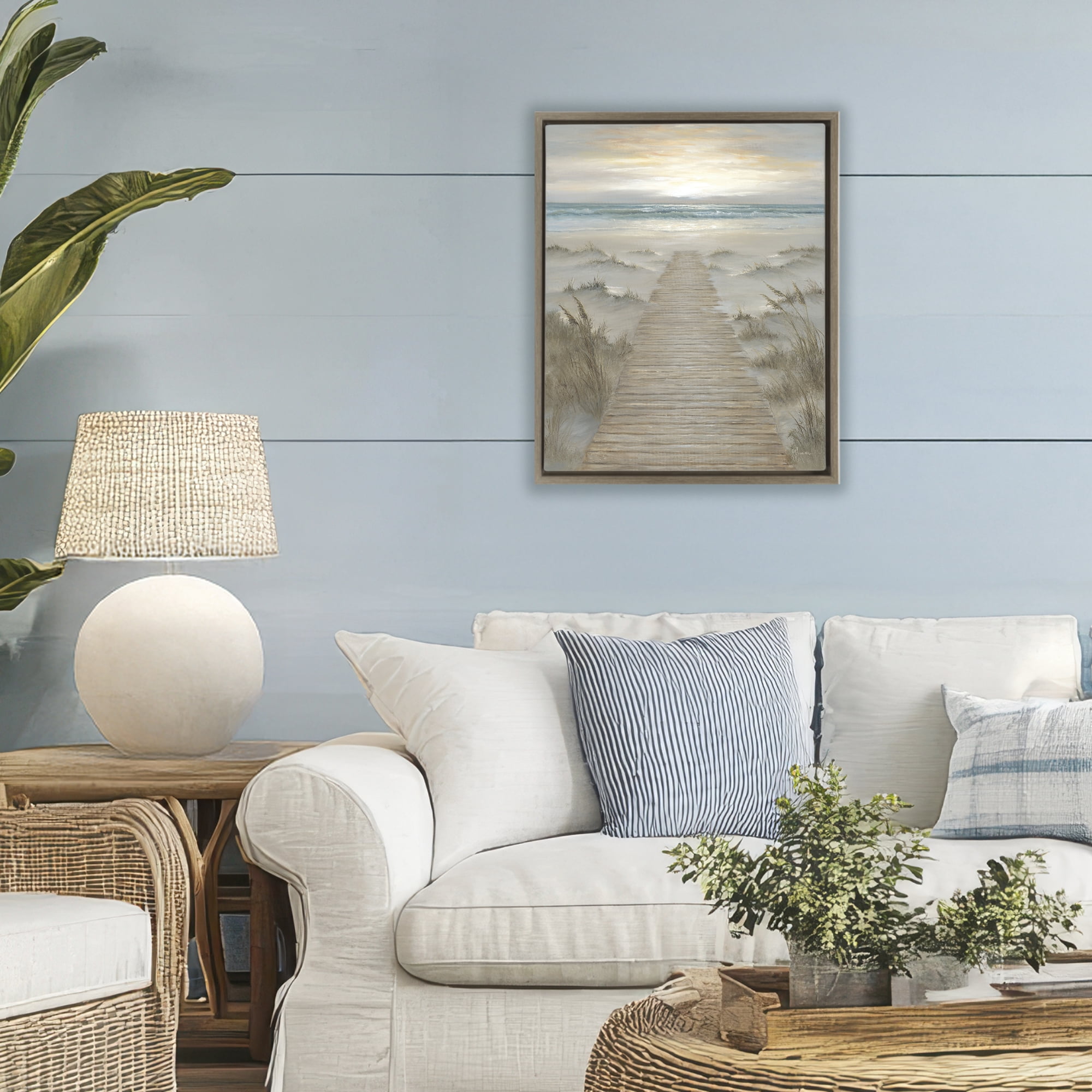 Stupell Industries The Path Towards Sunrise Brown Framed Floater Canvas Wall Art, design by Georgia Janisse