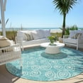 thumbnail image 6 of Addison Rugs Chantille Indoor/Outdoor Transitional Circles Teal Washable Round Rug, 8' x 8', 6 of 6