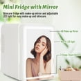 thumbnail image 2 of VNIMTI Mini Skincare Fridge 4 Liter/6 Cans, Portable Cosmetic Fridges with Makeup Mirror, Cooler & Warmer, AC & DC, Small Refrigerator for Bedroom, Car, Office, Outdoor (White - 4L), 2 of 8